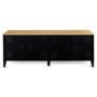Voir la diapositive 3 : ID MARKET Buffet bas 140 cm ESTER 4 portes métal noir et plateau bois design industriel