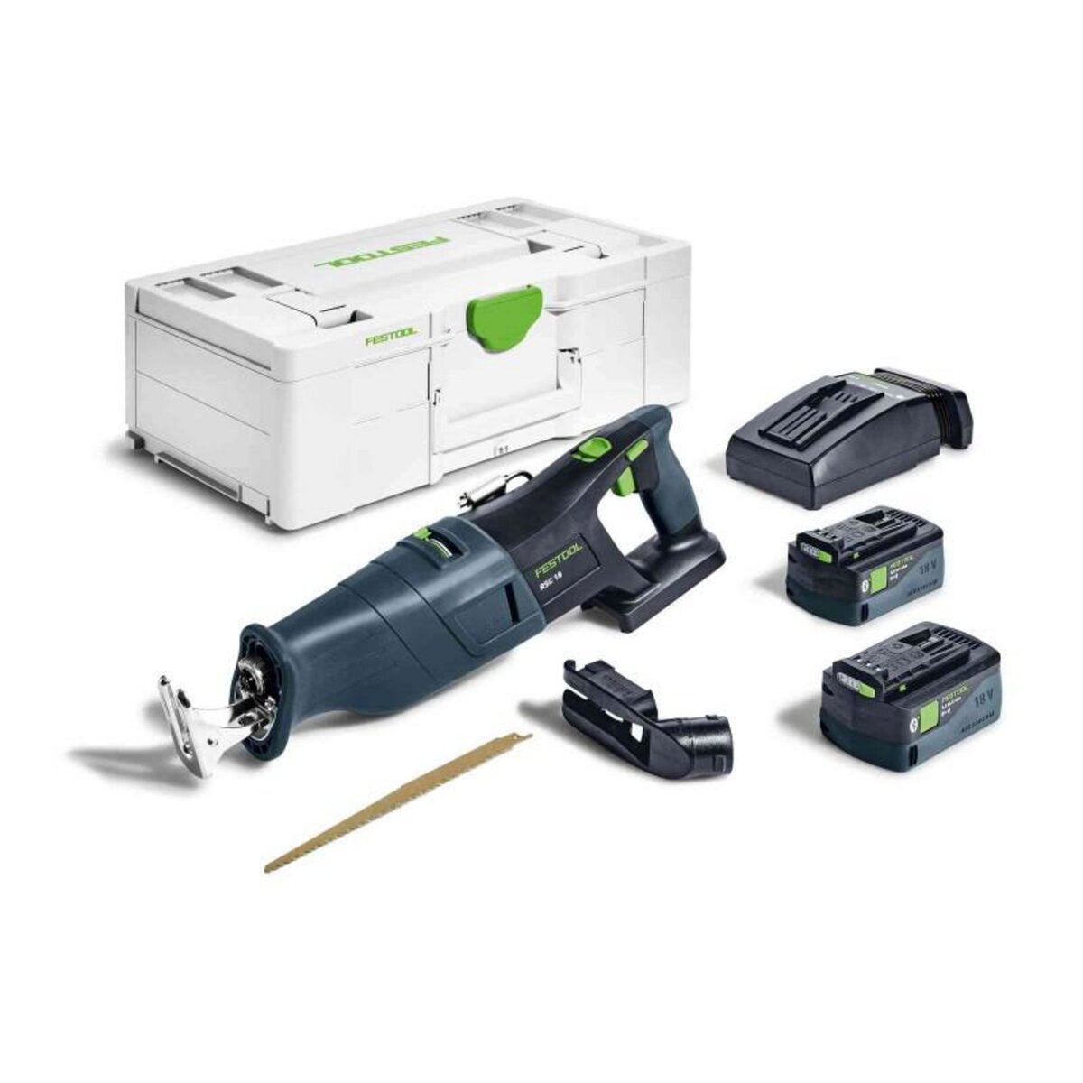 FESTOOL Scie sabre 18V RSC 18 5,0 EB Plus + 2 batteries 5Ah + chargeur rapide + coffret Systainer 3 FESTOOL 576948