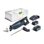 FESTOOL Scie sabre 18V RSC 18 5,0 EB Plus + 2 batteries 5Ah + chargeur rapide + coffret Systainer 3 FESTOOL 576948