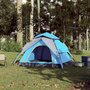Voir la diapositive 3 : VIDAXL Tente de camping a dome 3 personnes bleu liberation rapide