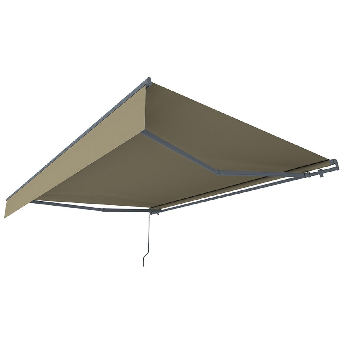 CONCEPT USINE Store banne manuel 3,95 x 3 m en aluminium avec toile taupe ADRO