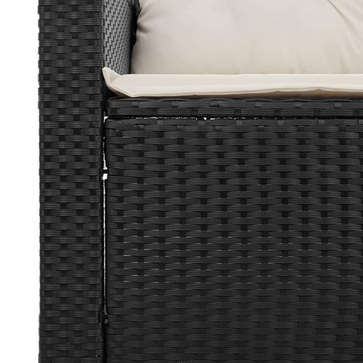 VIDAXL Salon de jardin 5 pcs avec coussins noir resine tressee acacia