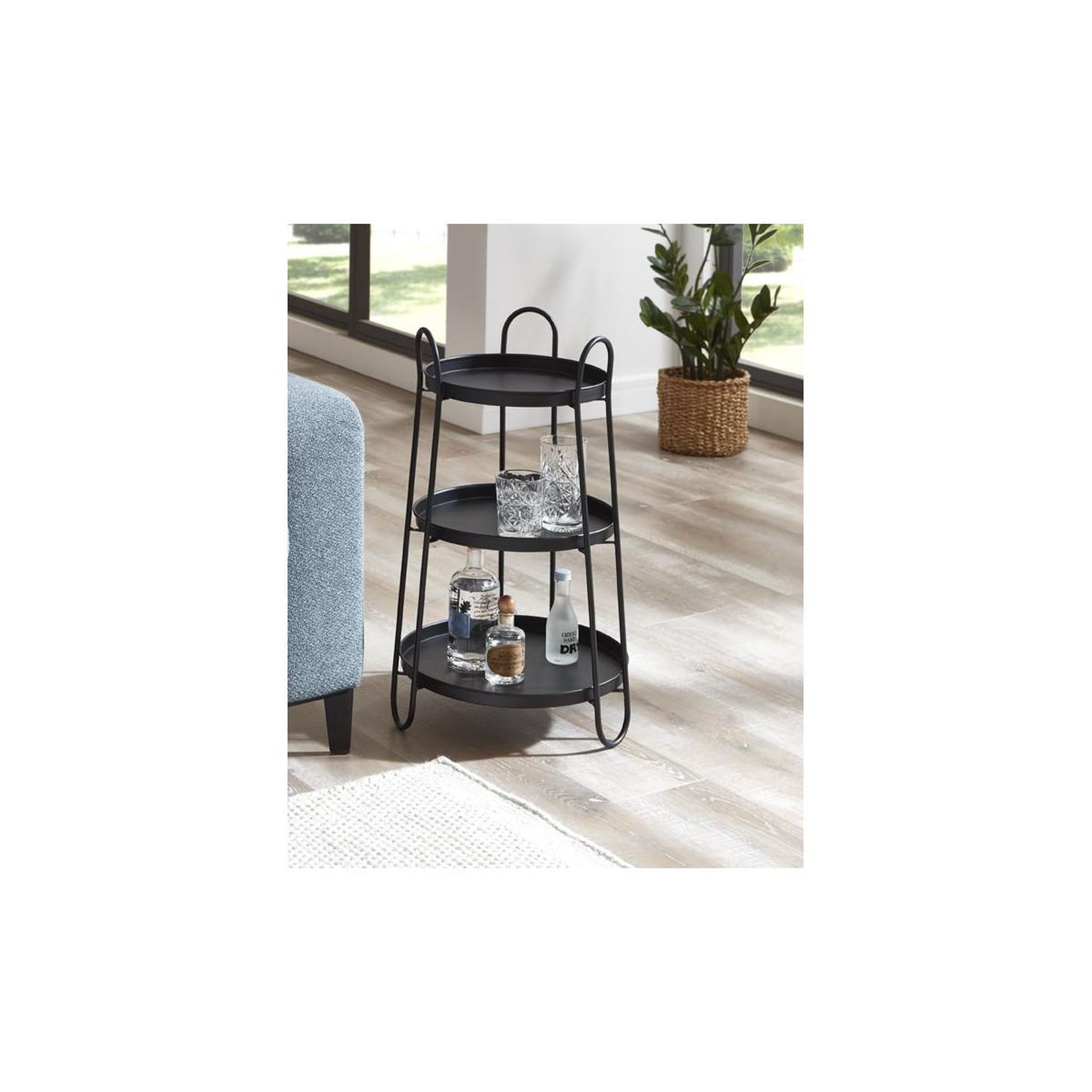 Voir la diapositive 4 : Paris Prix Table d'appoint 3 niveaux déco  regina  72cm noir