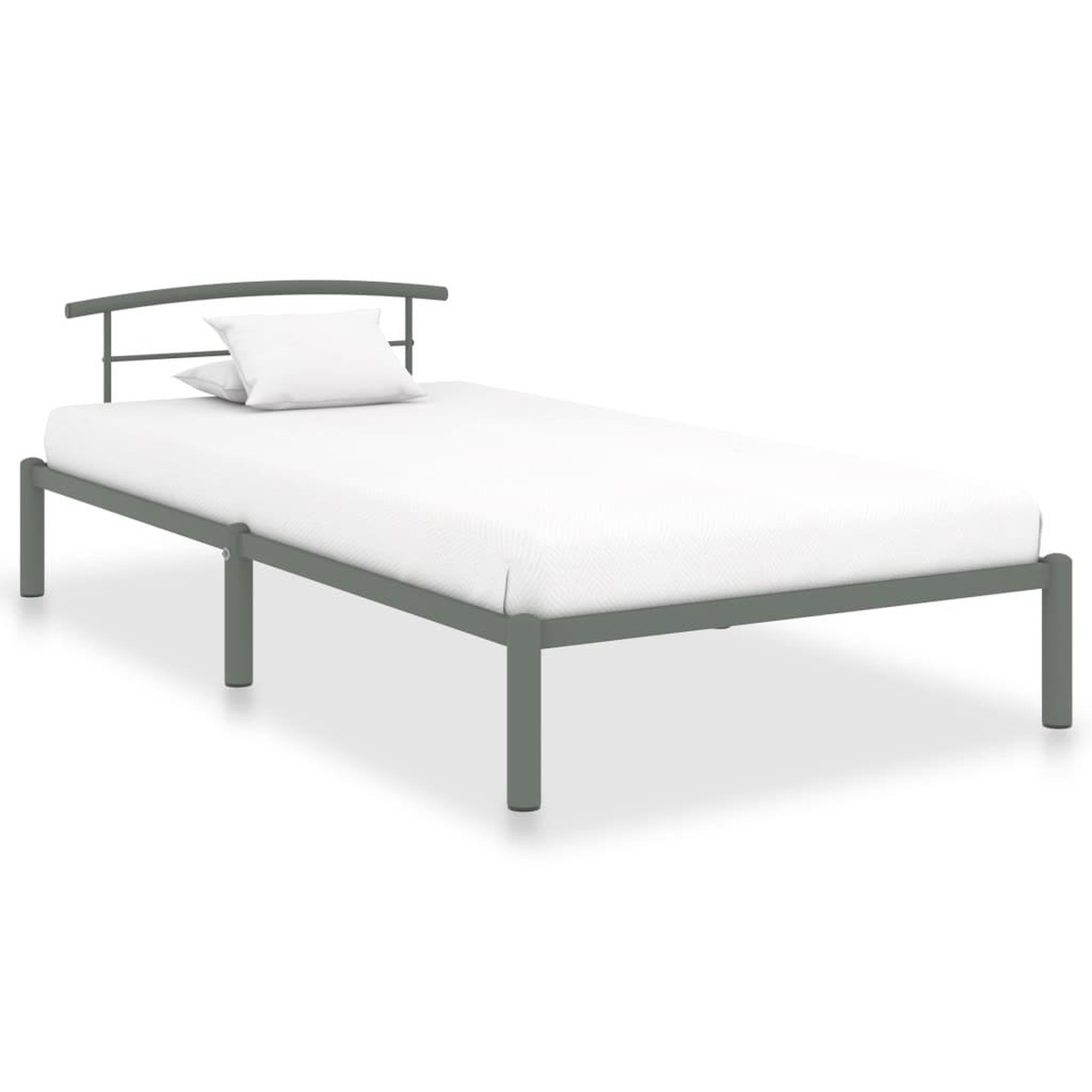 Voir la diapositive 1 : VIDAXL Cadre de lit Gris Metal 100 x 200 cm