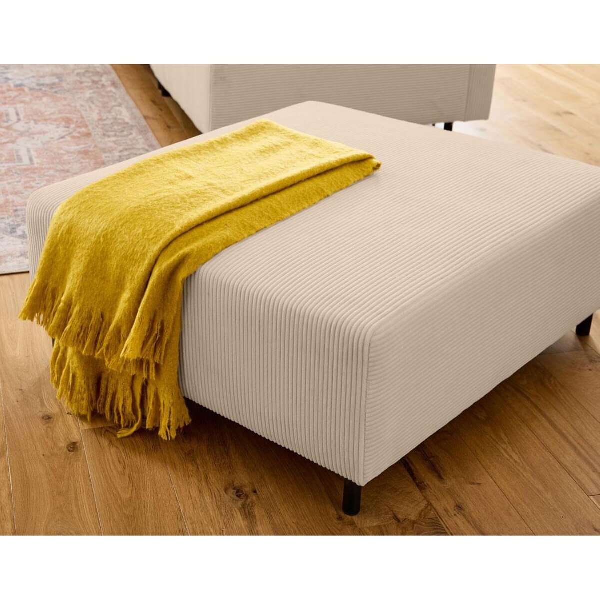 LISA DESIGN Edinburg - pouf modulable - en velours côtelé