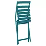 HESPERIDE Lot de 4 chaises de jardin pliables en métal Greensboro - Bleu canard
