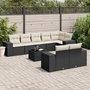 Voir la diapositive 1 : VIDAXL Salon de jardin 9 pcs avec coussins noir resine tressee