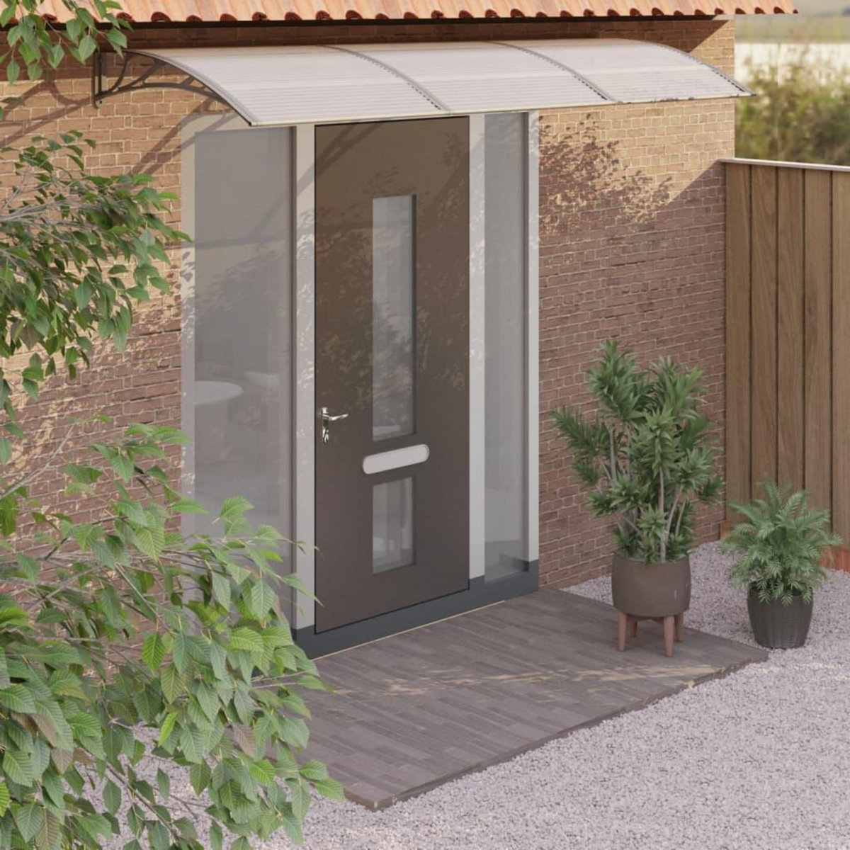 VIDAXL Auvent de porte Gris 300x100 cm Polycarbonate