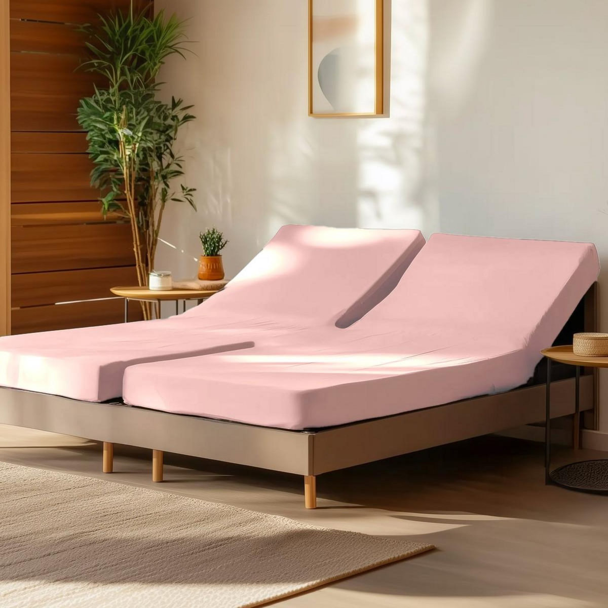 Sensei Maison Drap housse en percale de coton pour lit articulé SOFT PERCALE