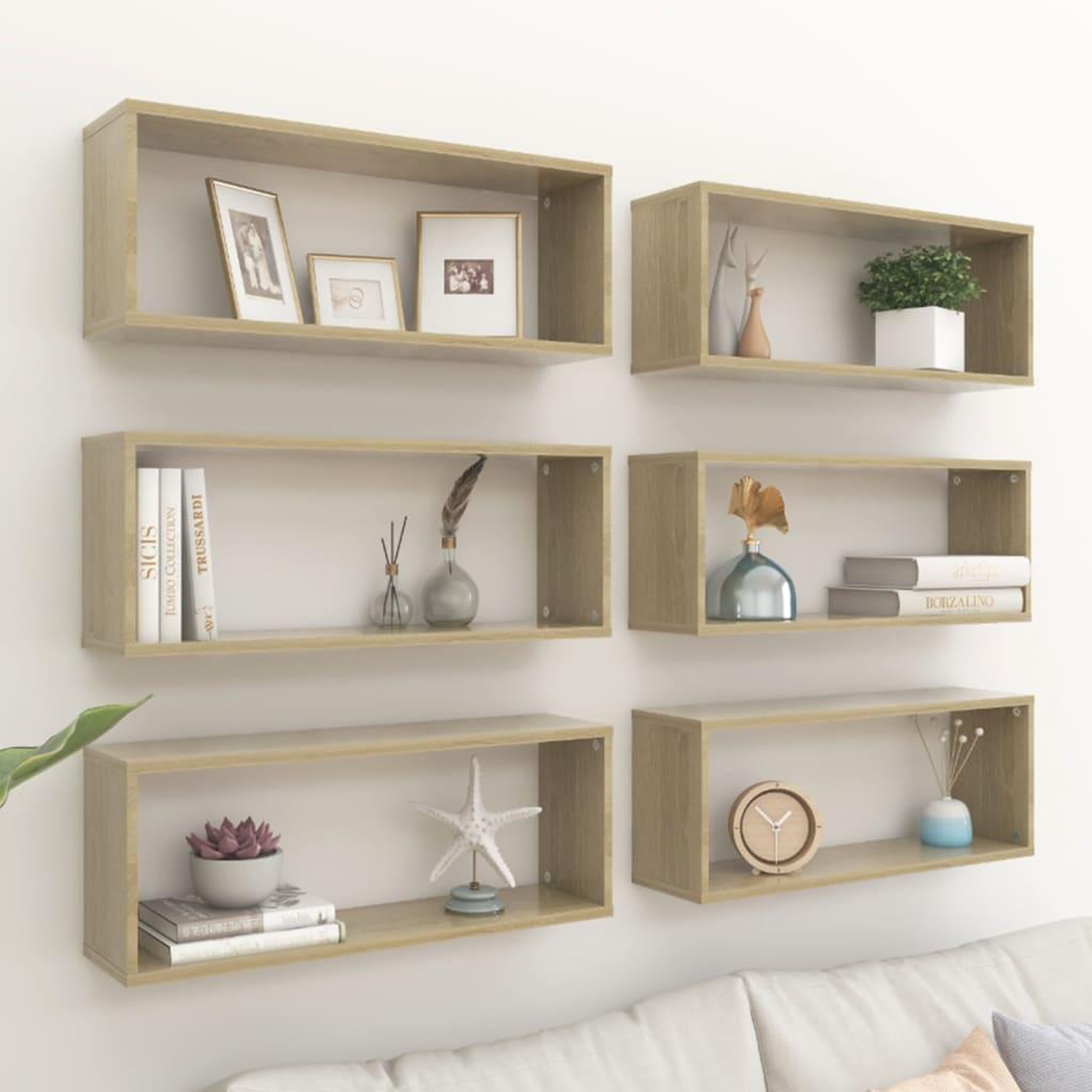 VIDAXL Etageres murales cube 6 pcs Chene sonoma Bois d'ingenierie