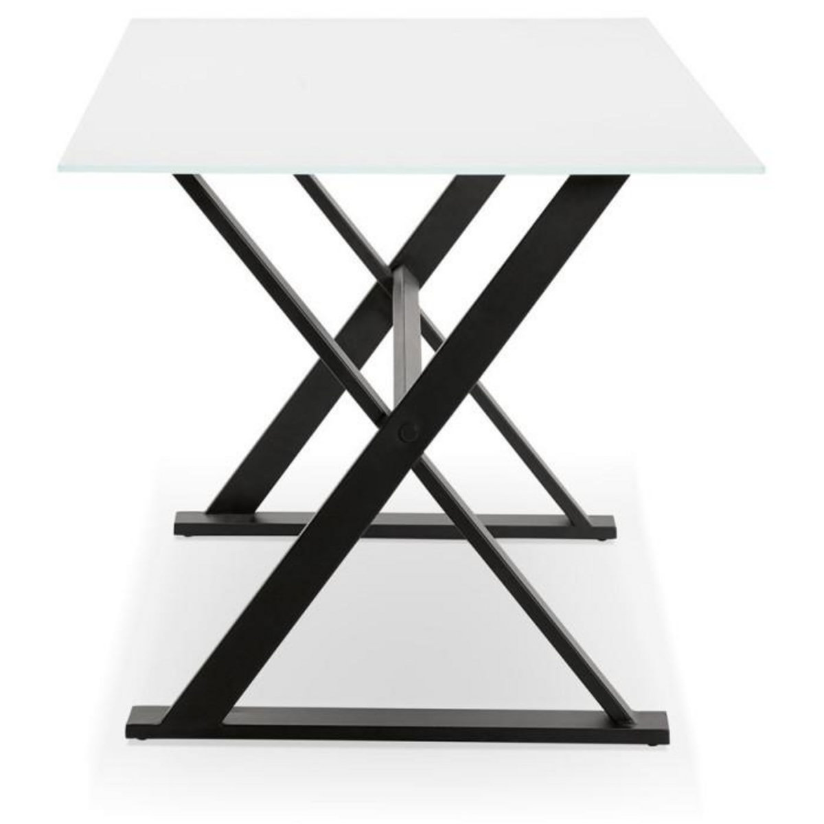 Paris Prix Table Design en Verre  Trinidad  160cm Blanc