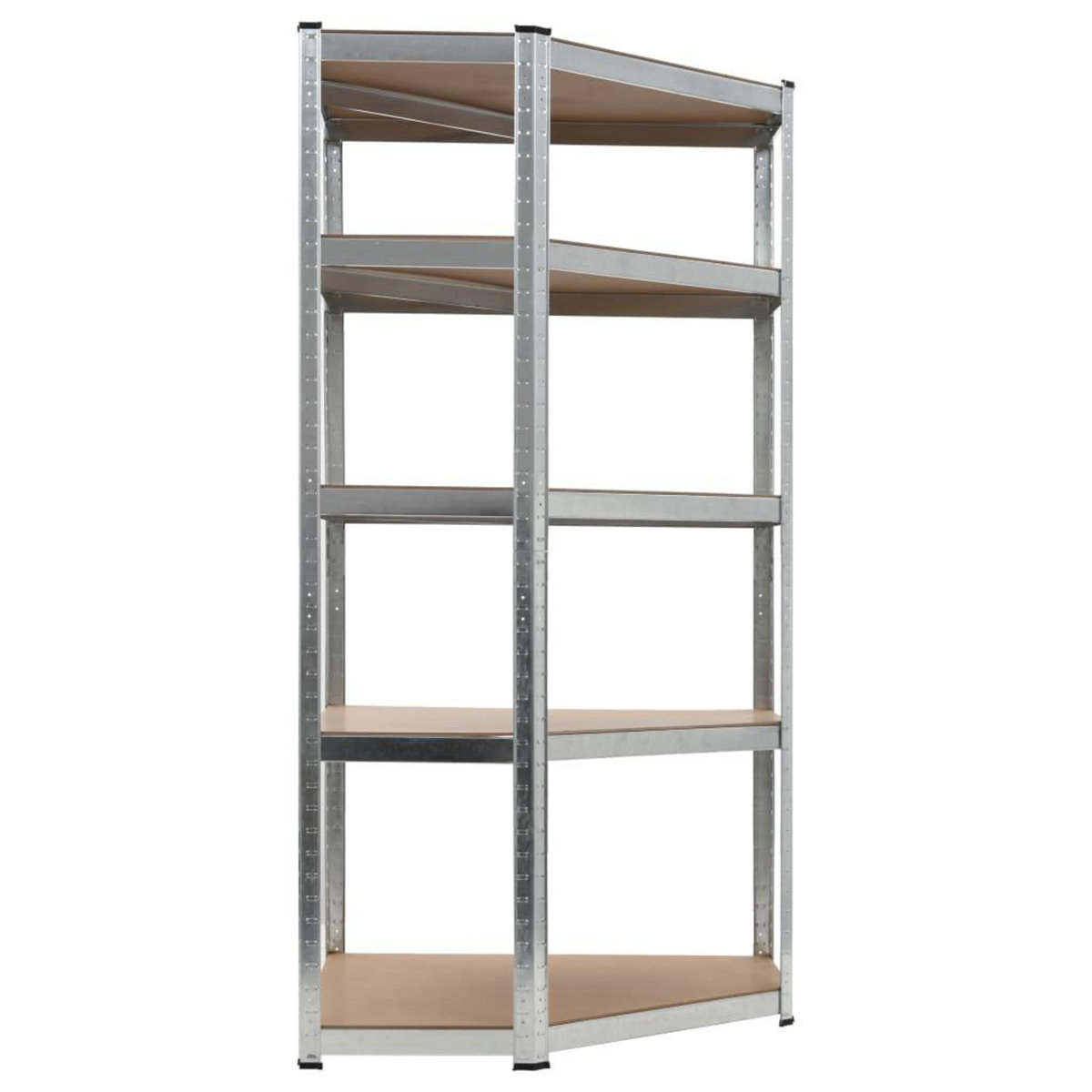 VIDAXL Etagere d'angle a 5 niveaux Argente Acier et bois d'ingenierie