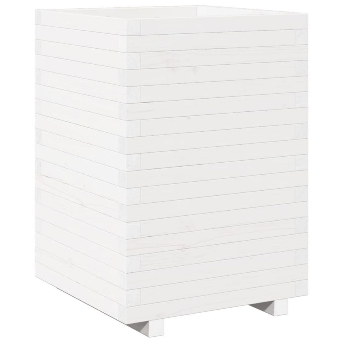 VIDAXL Jardiniere blanc 50x50x72,5 cm bois de pin massif