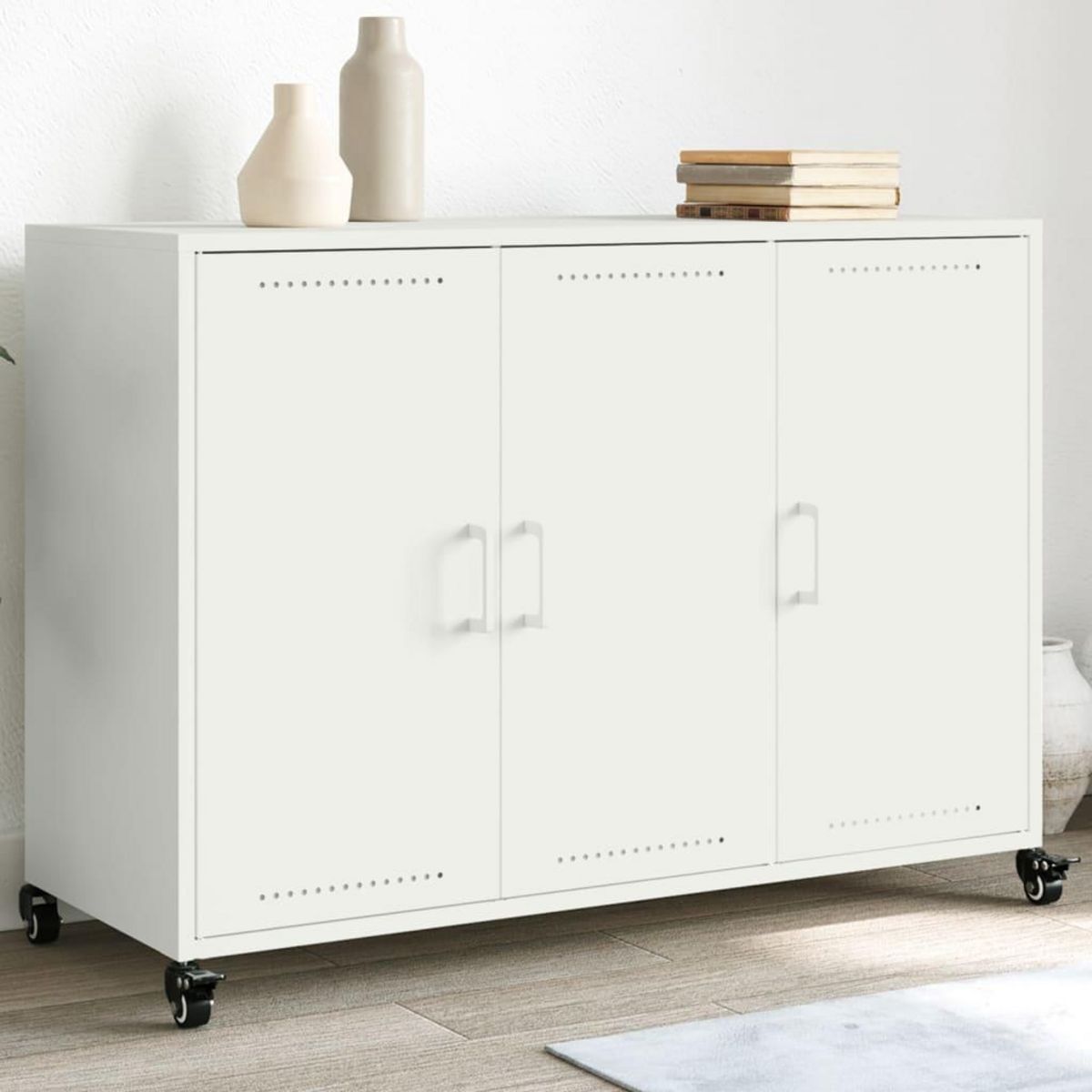 VIDAXL Buffet blanc 100,5x39x72 cm acier