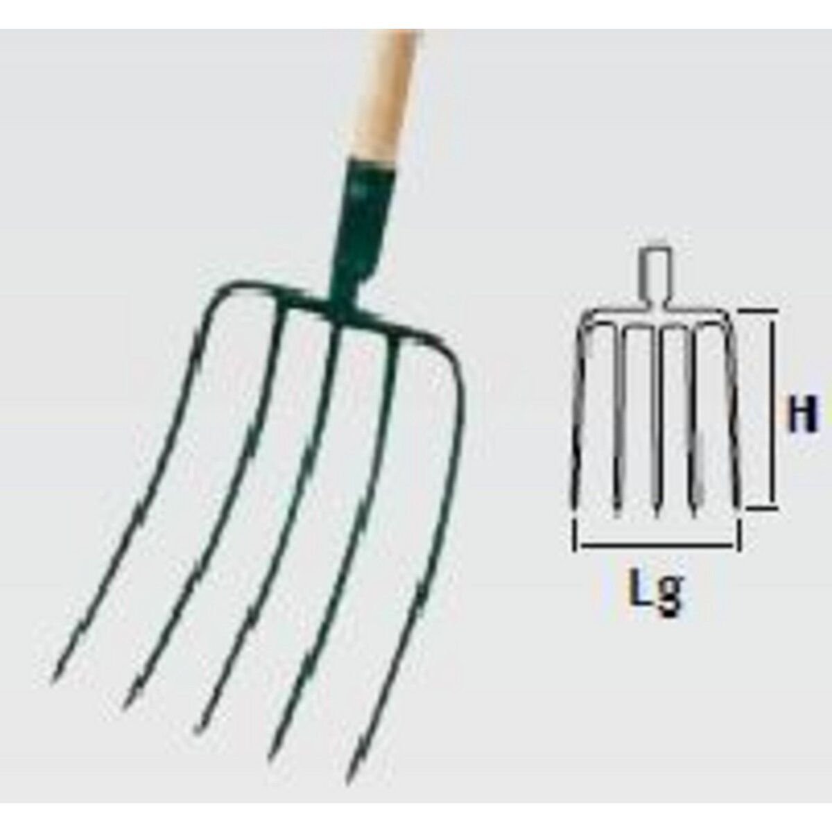 Leborgne Fourche à fumier/maïs 5 dents - 30 cm - sans manche