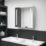VIDAXL Armoire de salle de bain à miroir LED Gris béton 62x14x60 cm