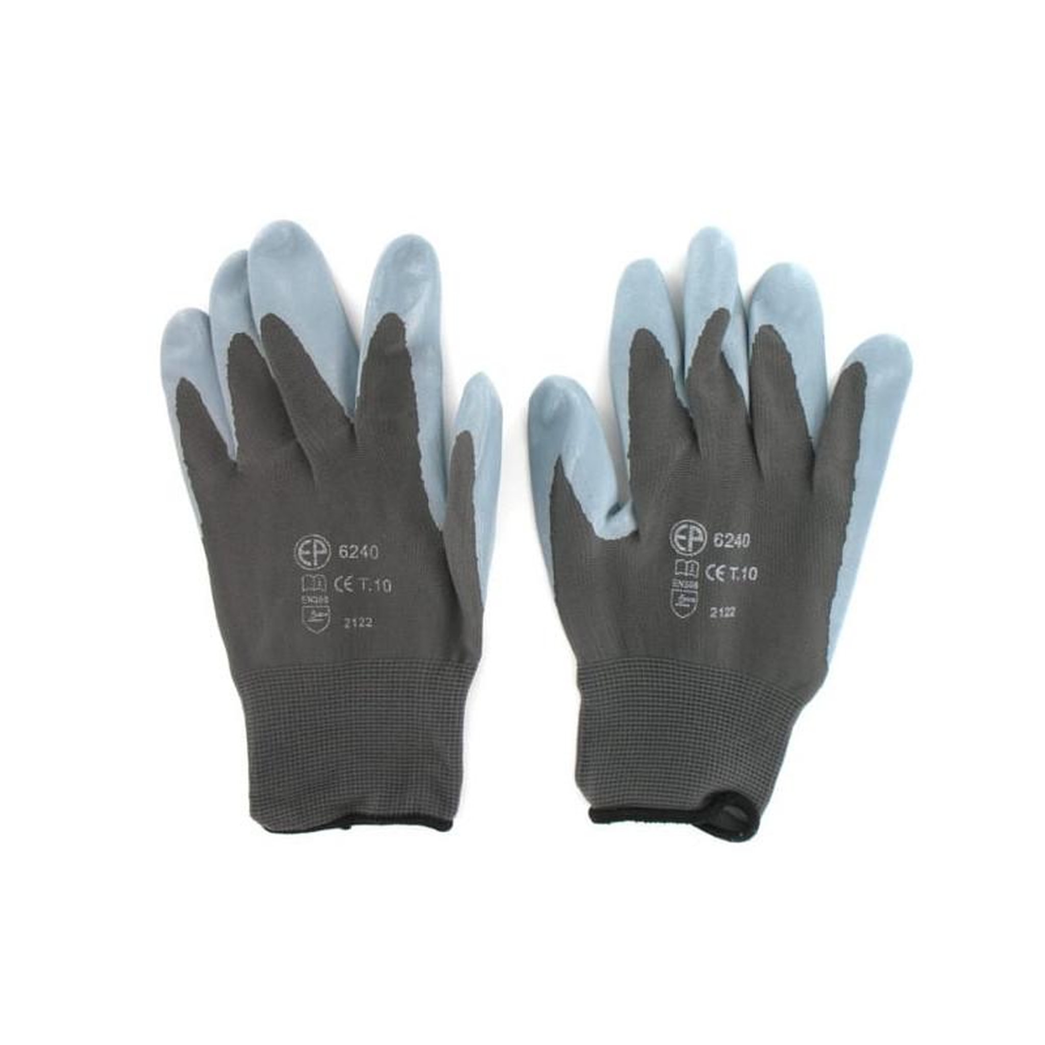 Voir la diapositive 2 : EURO PROTECTION Gants polyamide gris paume nitrile taille xl/10 ep 6240