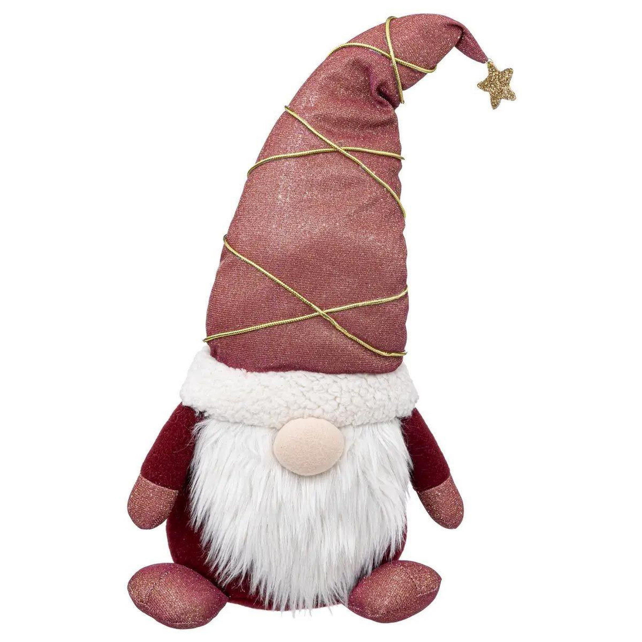 ATMOSPHERA Statuette déco  gnome étoile  60cm rose & or