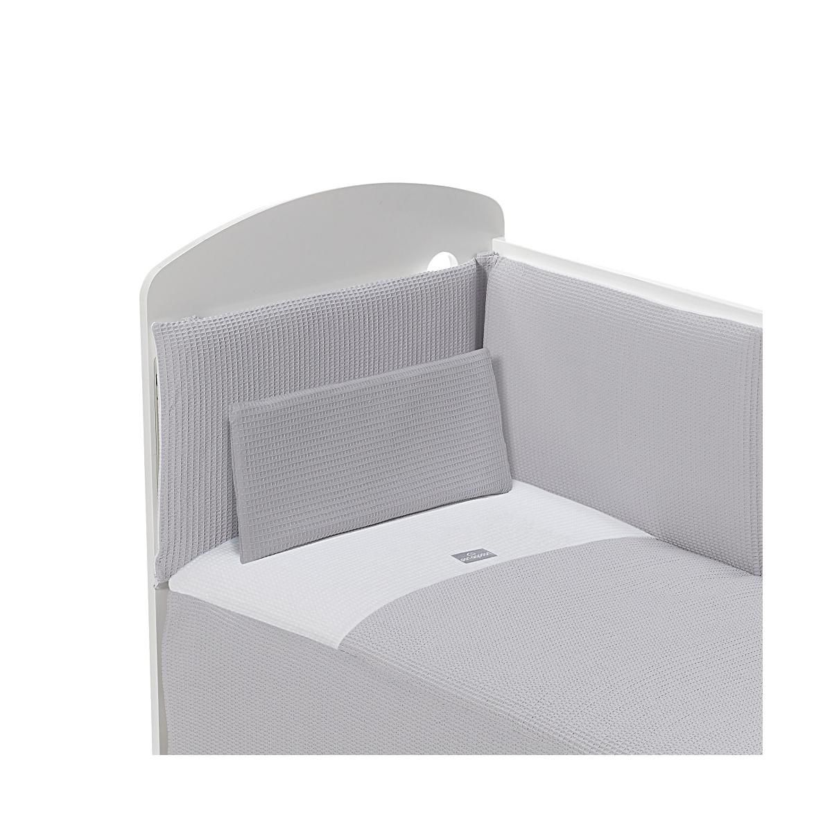 INTERBABY Parure de lit 3 Pcs. Nid d'abeille Mod. Astrid Gris