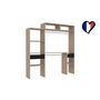 Voir la diapositive 3 : CONCEPT USINE Dressing bois extensible avec 2 penderies, 4 étagères et 1 tiroir ELYSEE