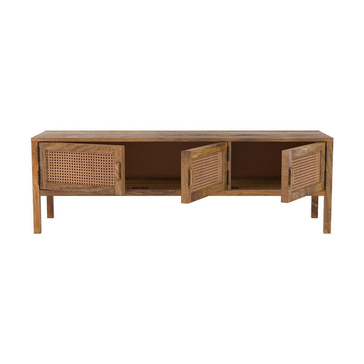 Rendez vous déco Meuble TV cannage et bois de manguier 140 cm-Tiki