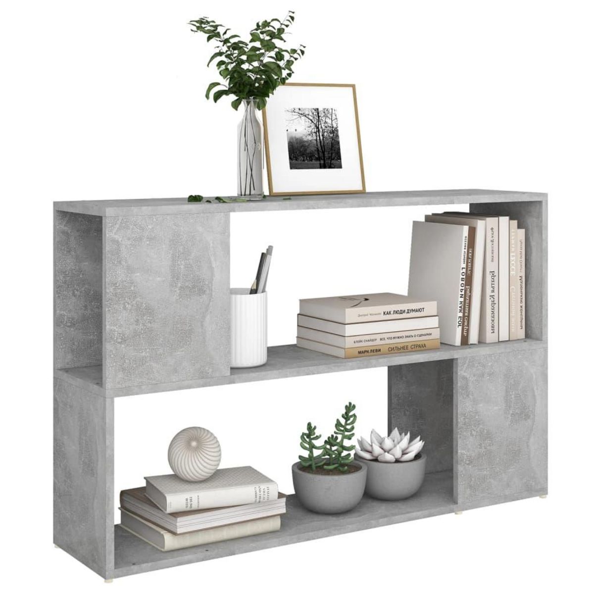 VIDAXL Bibliotheque Gris beton 100x24x63 cm Bois d'ingenierie