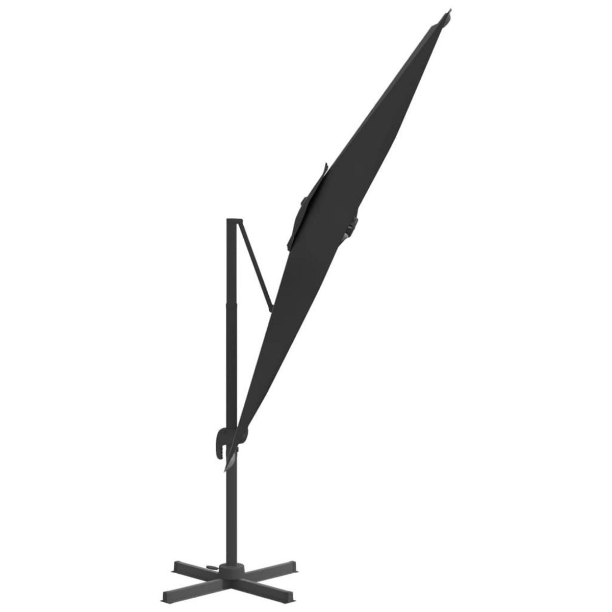 VIDAXL Parasol deporte avec mat en aluminium Noir 300x300 cm