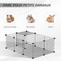 Voir la diapositive 5 : PAWHUT Cage parc enclos rongeurs modulable dim. L 105 x l 70 x H 35 cm résine PP fil métallique noir