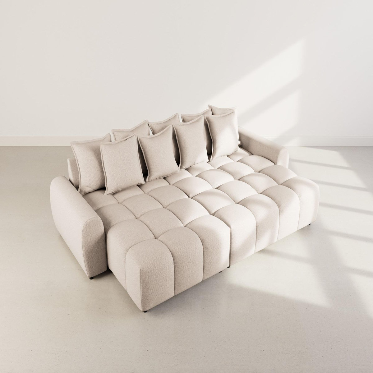 LISA DESIGN Adelaide - canapé d'angle réversible 4 places en tissu texturé