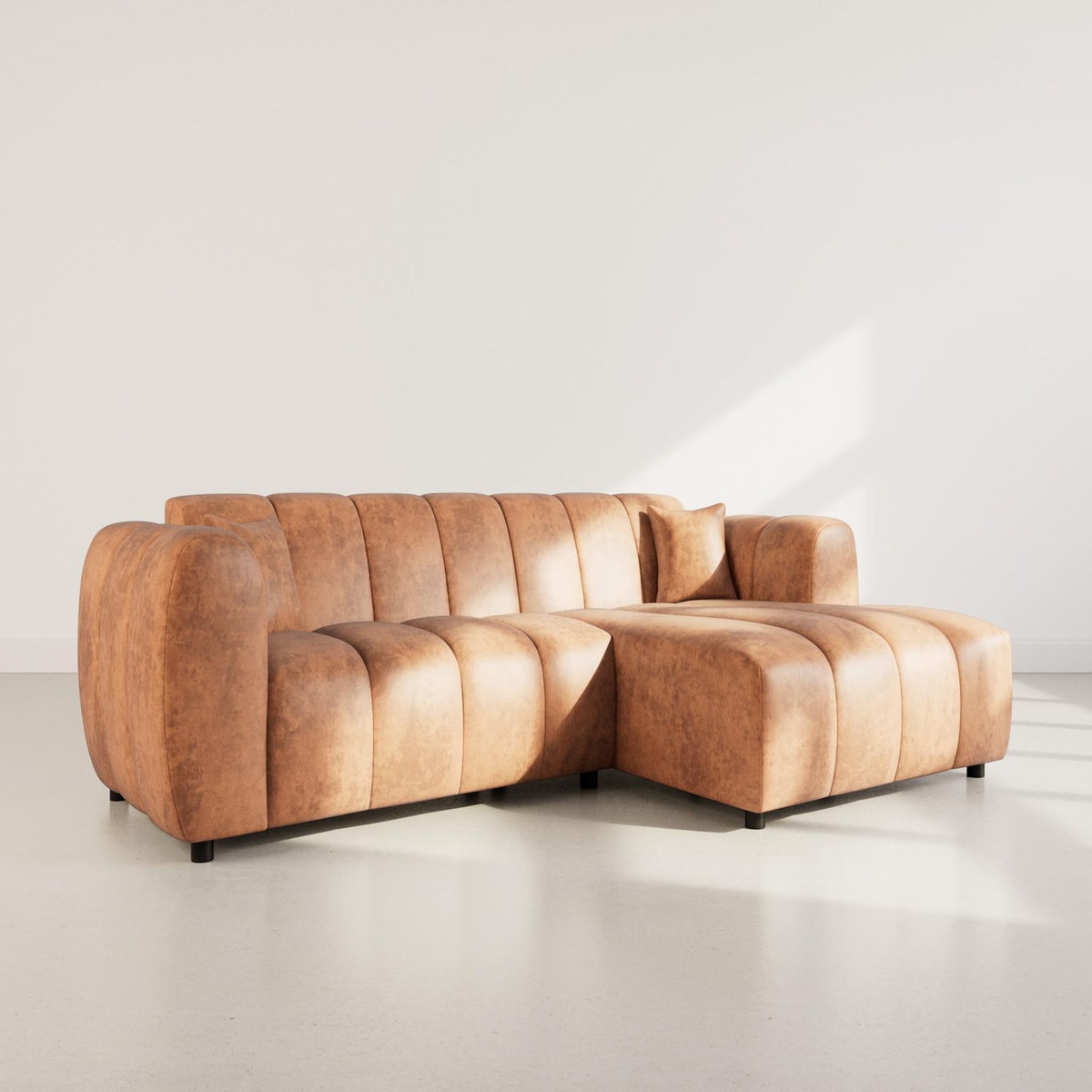 LISA DESIGN Curtis - canapé d'angle droit 4 places en simili