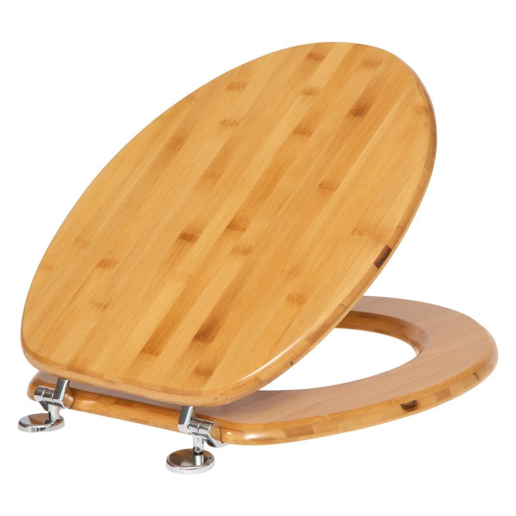 Voir la diapositive 2 : FIVE Abattant wc design  bambou  37x45cm naturel