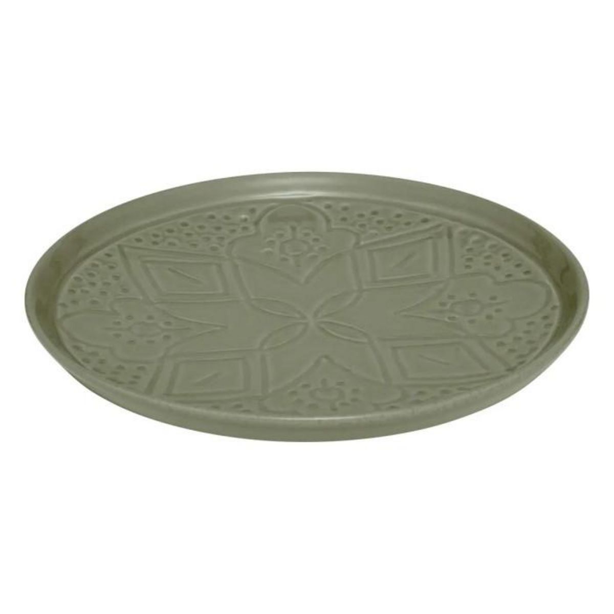 SECRET DE GOURMET Lot de 6 Assiettes à Dessert Faïence  Sienna  20cm Vert Olive