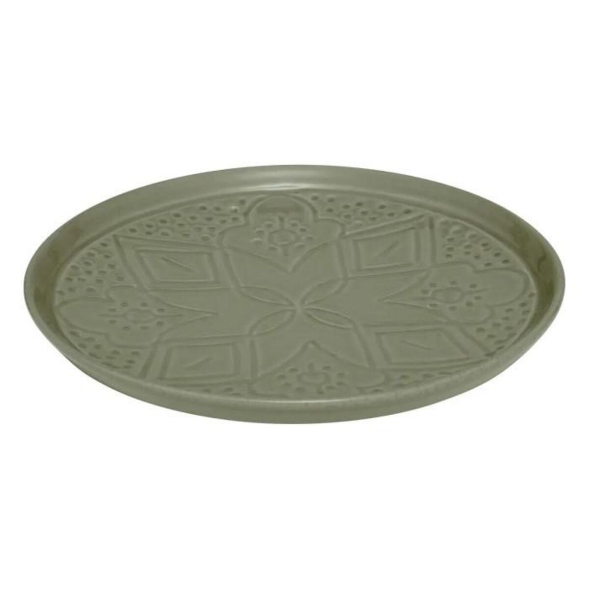 SECRET DE GOURMET Lot de 6 Assiettes à Dessert Faïence  Sienna  20cm Vert Olive