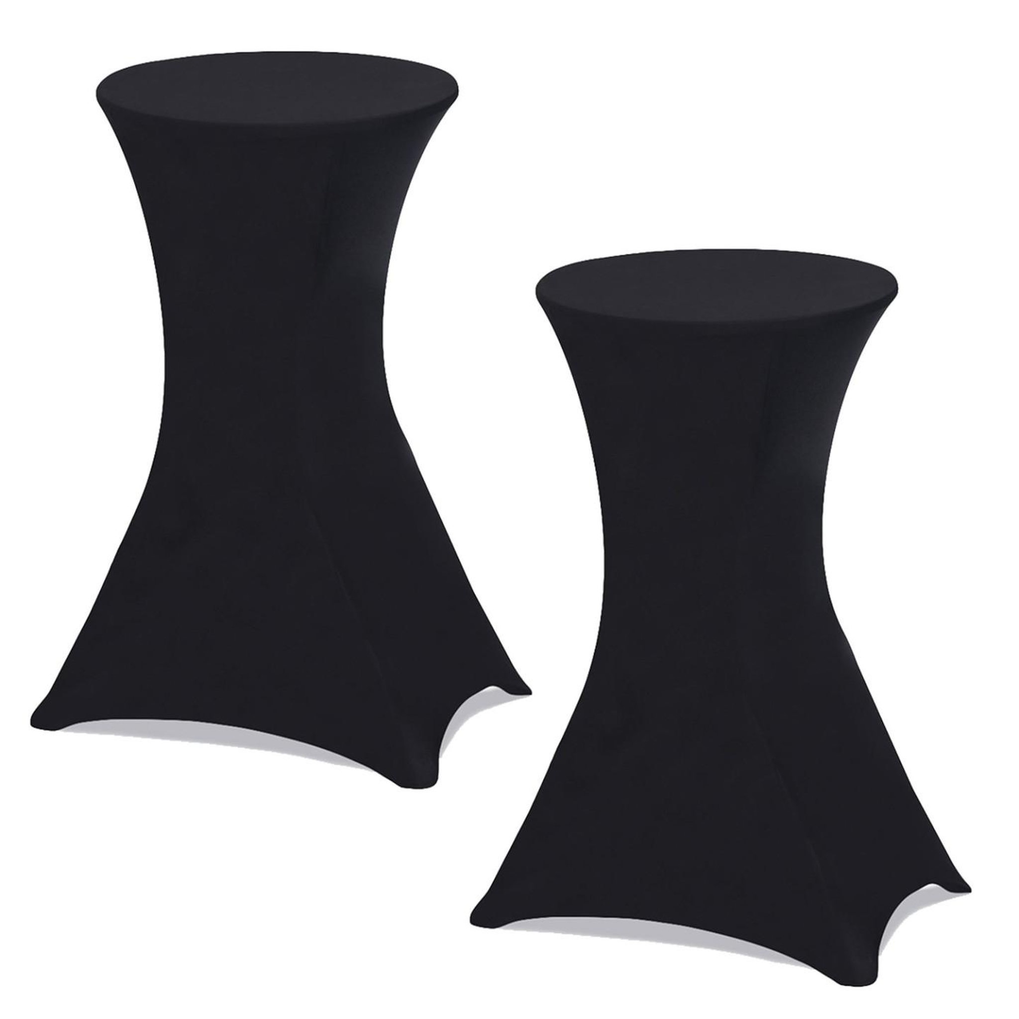 ID MARKET Lot de 2 housses noires pour table haute pliante 105 cm