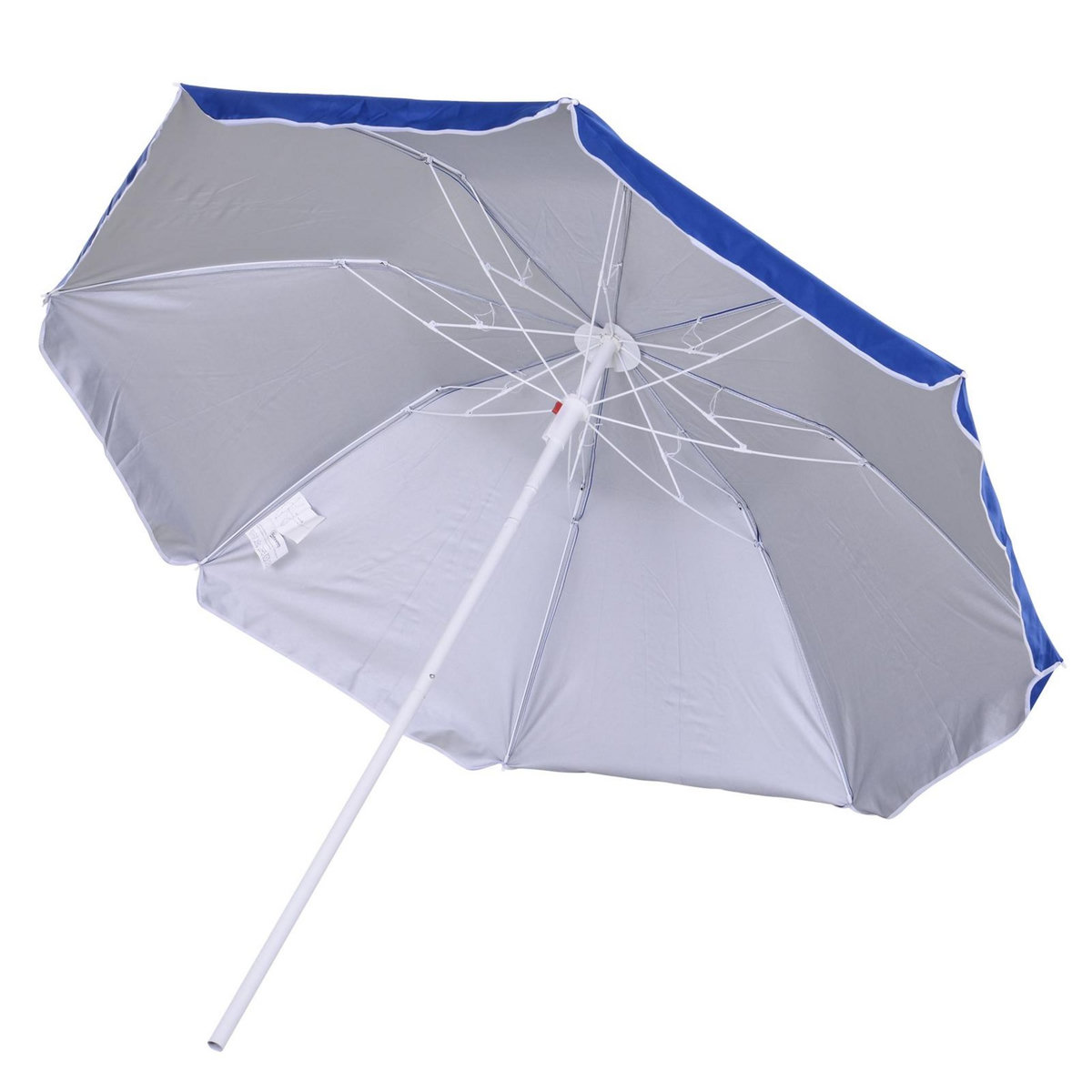 OUTSUNNY Parasol inclinable octogonal de plage Ø 150 cm tissu polyester haute densité anti-UV mât démontable sac de transport inclus bleu