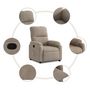 Voir la diapositive 5 : VIDAXL Fauteuil inclinable taupe tissu microfibre