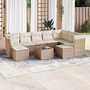 Voir la diapositive 1 : VIDAXL Salon de jardin avec coussins 10 pcs beige resine tressee