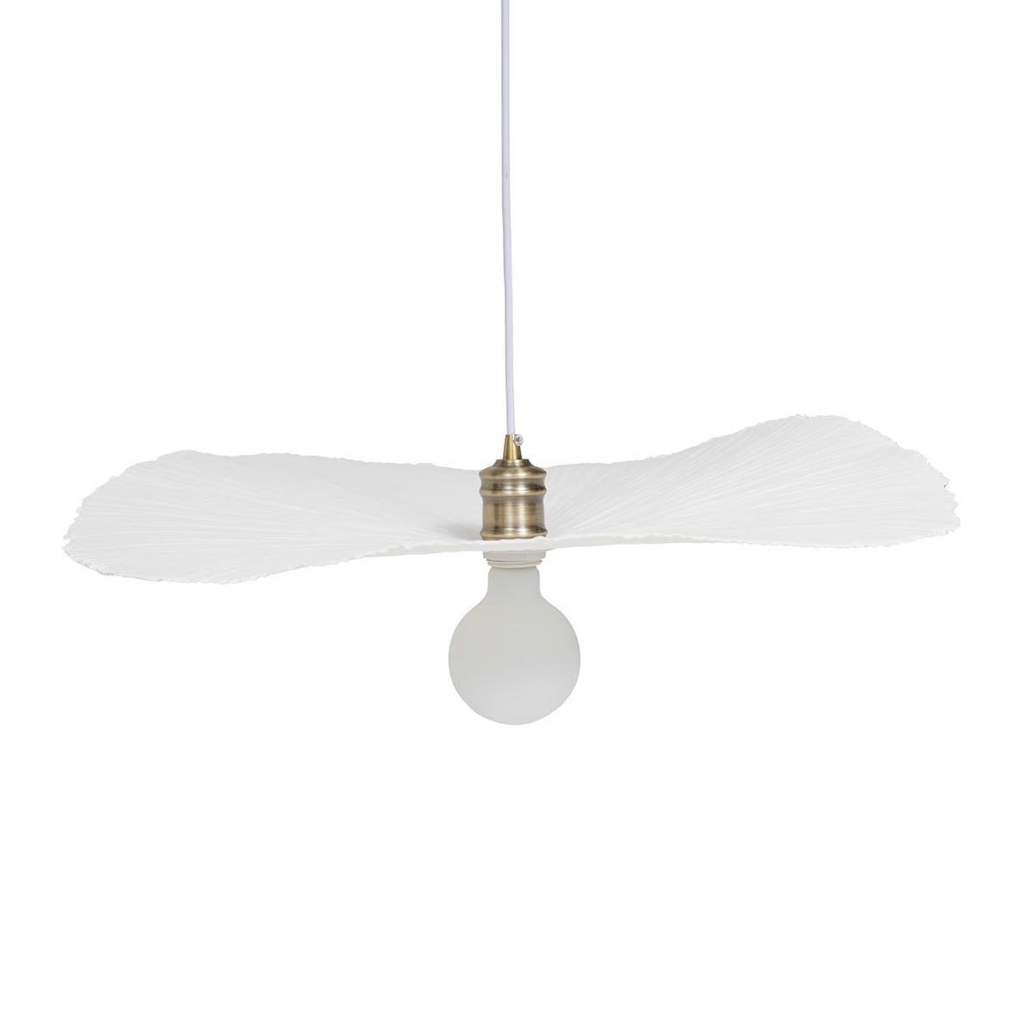 Voir la diapositive 2 : ATMOSPHERA Lampe suspension en papier mâché  tehani  57cm blanc