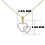 Voir la diapositive 4 : L'ATELIER D'AZUR Collier - Pendentif Or Jaune Coeurs Enlacés Sertis de Zirconiums - Chaine Dorée Offerte