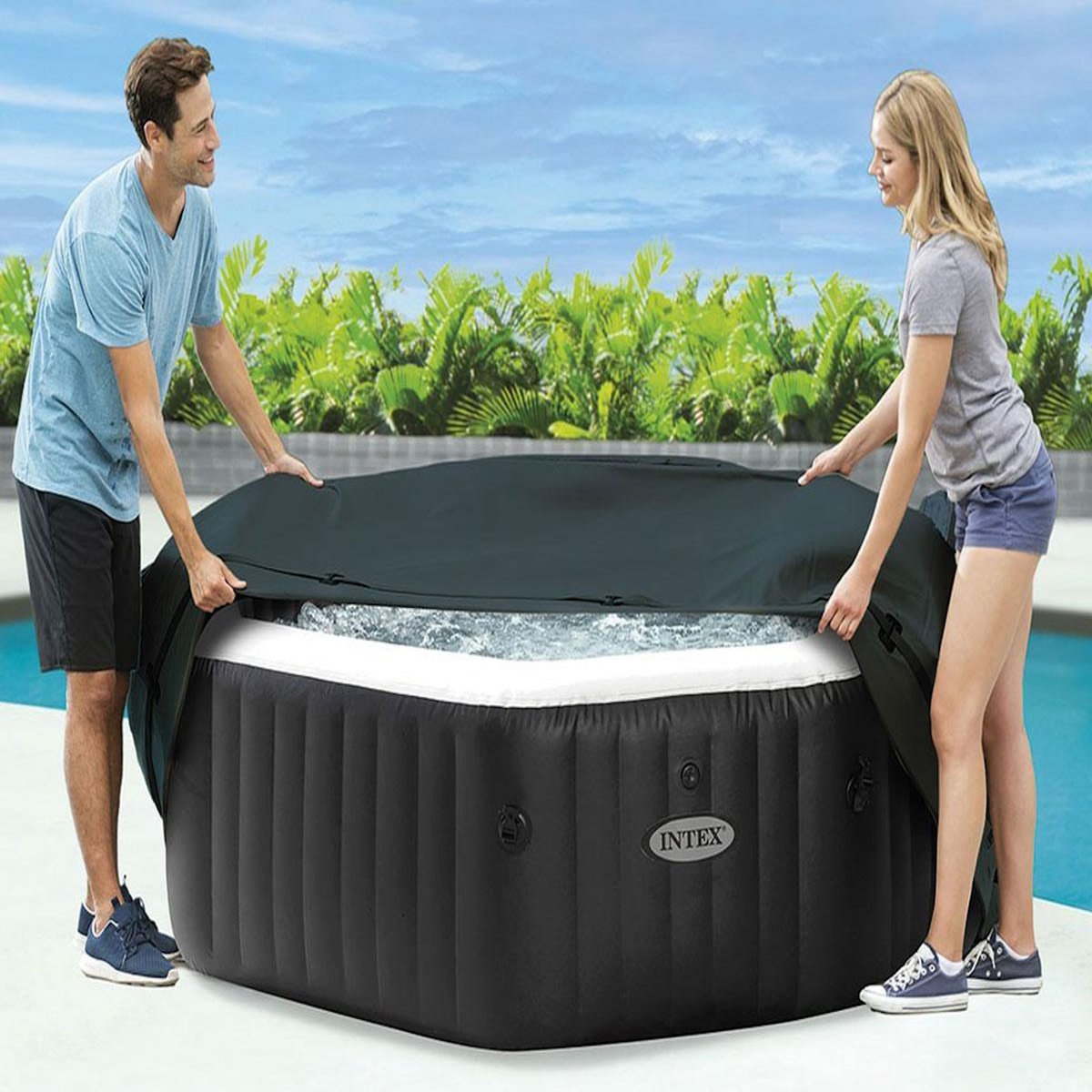 INTEX Couverture thermique pour spa gonflable PureSpa octogonale 6 places - Intex