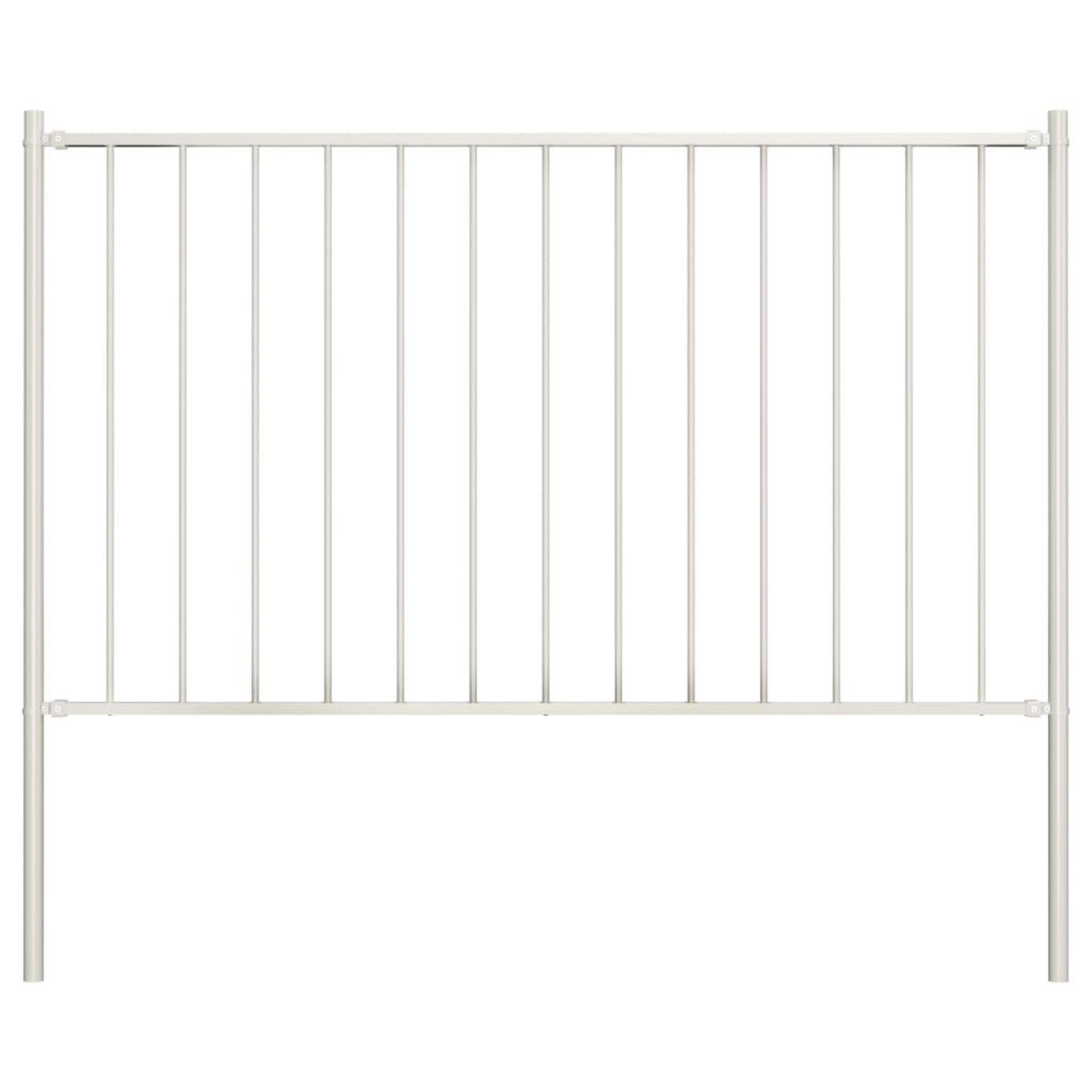 VIDAXL Panneau de cloture poteau Acier enduit poudre 1,7x1,25 m Blanc