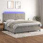 Voir la diapositive 1 : VIDAXL Sommier a lattes de lit avec matelas LED Gris clair 200x200 cm