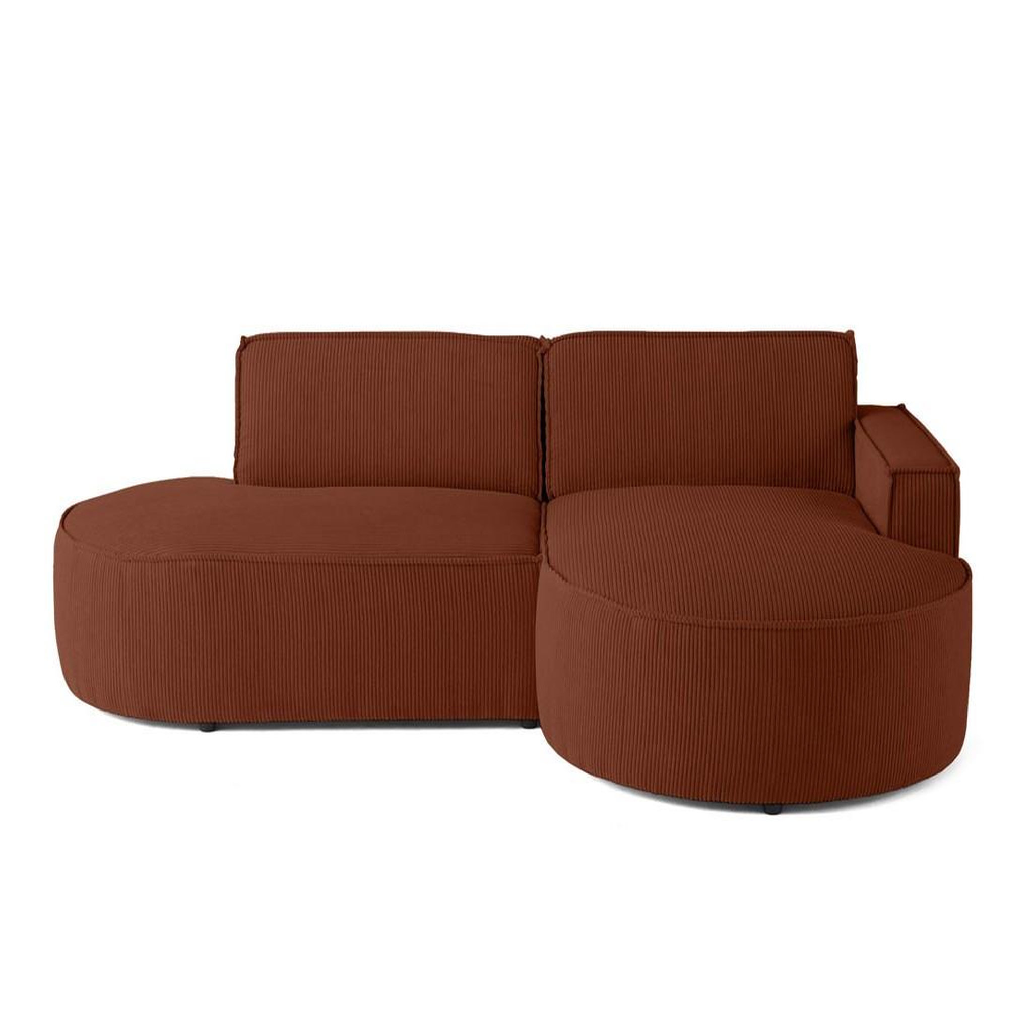 Voir la diapositive 1 : LISA DESIGN Spiaggia - canapé d'angle droit - forme arrondie - 4 places - en velours côtelé