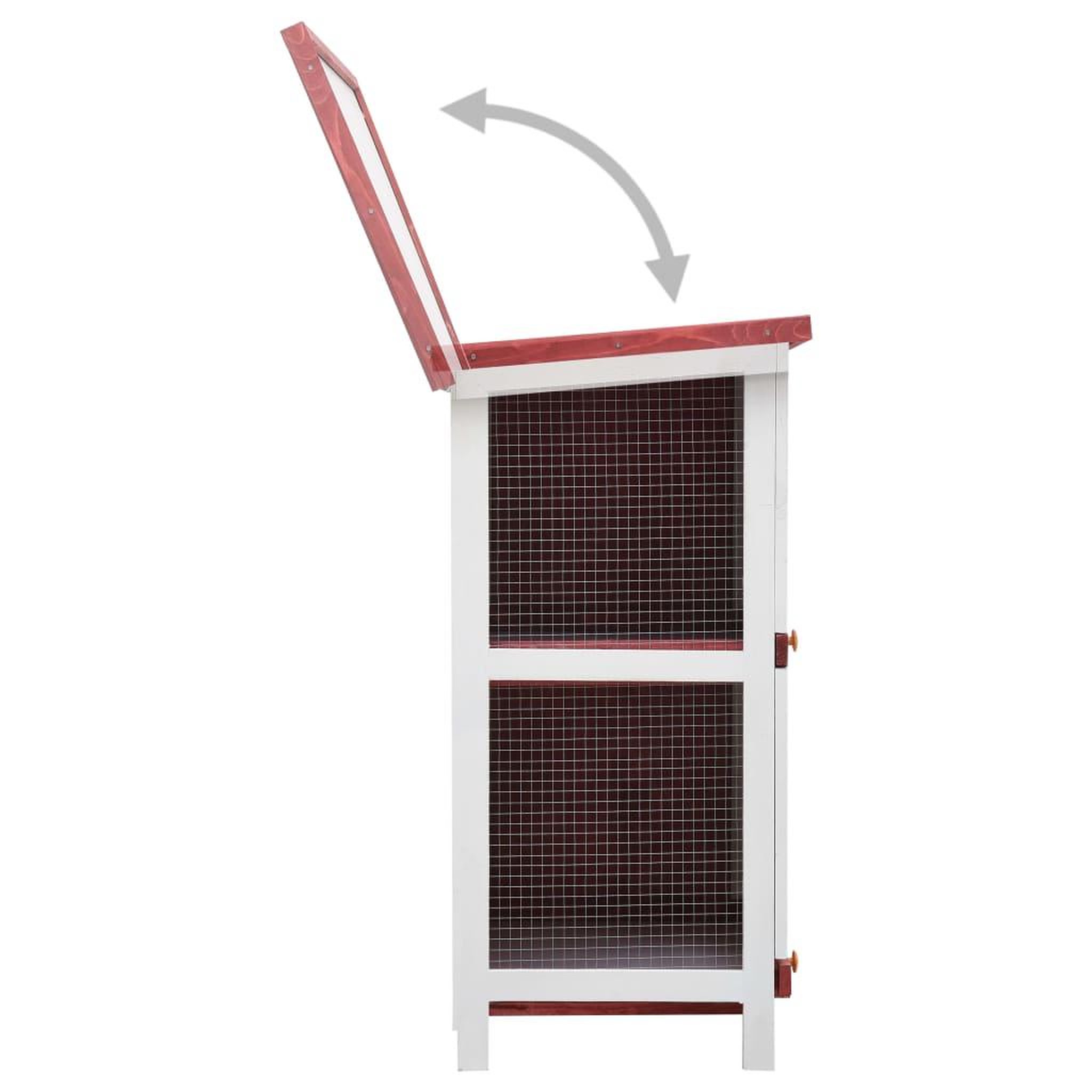 Voir la diapositive 4 : VIDAXL Clapier d'exterieur 4 portes Rouge Bois