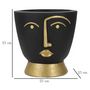 Voir la diapositive 6 : Paris Prix Vase Design Visage  Tribal  25cm Noir & Or