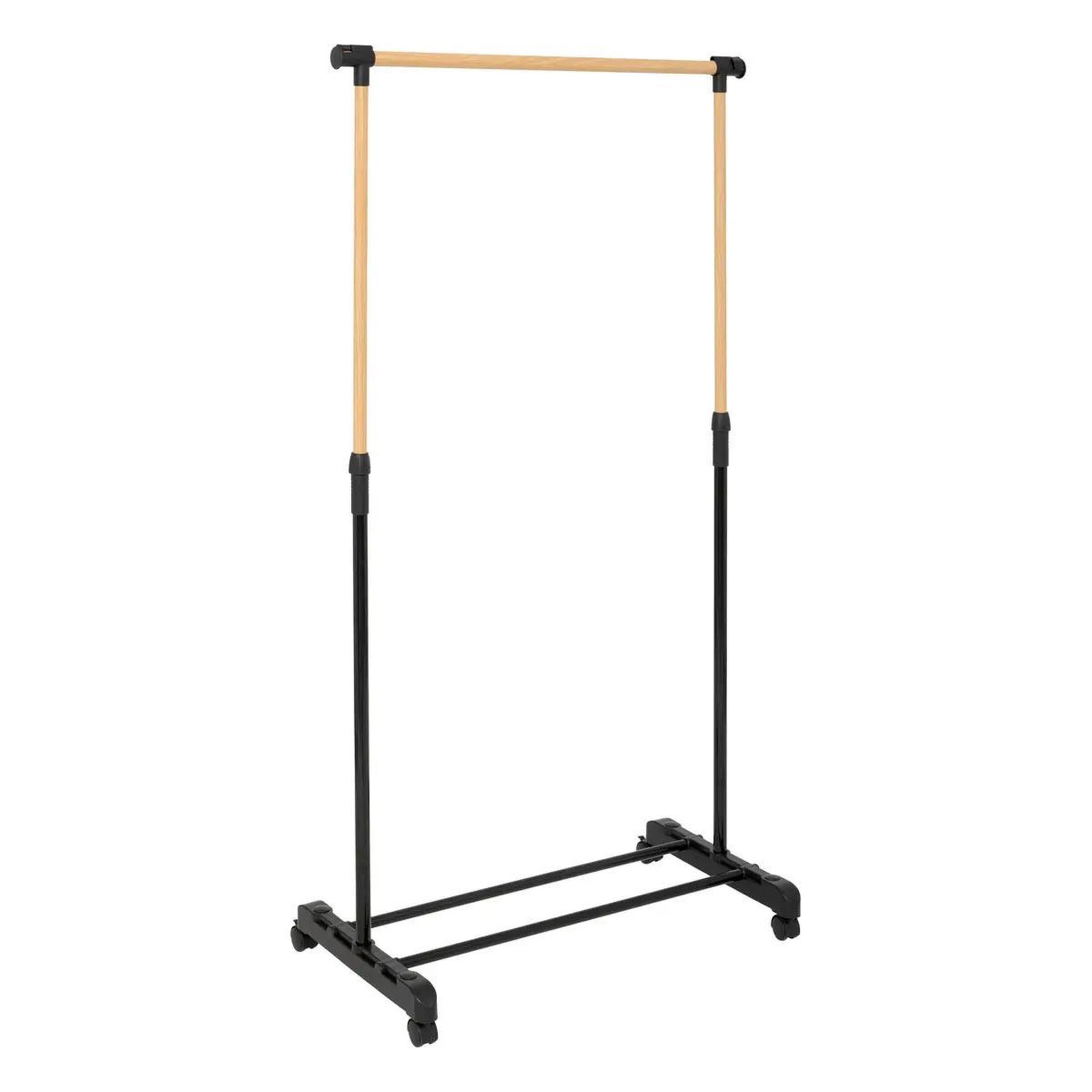 FIVE Portant à vêtements extensible  effet bois  166cm noir
