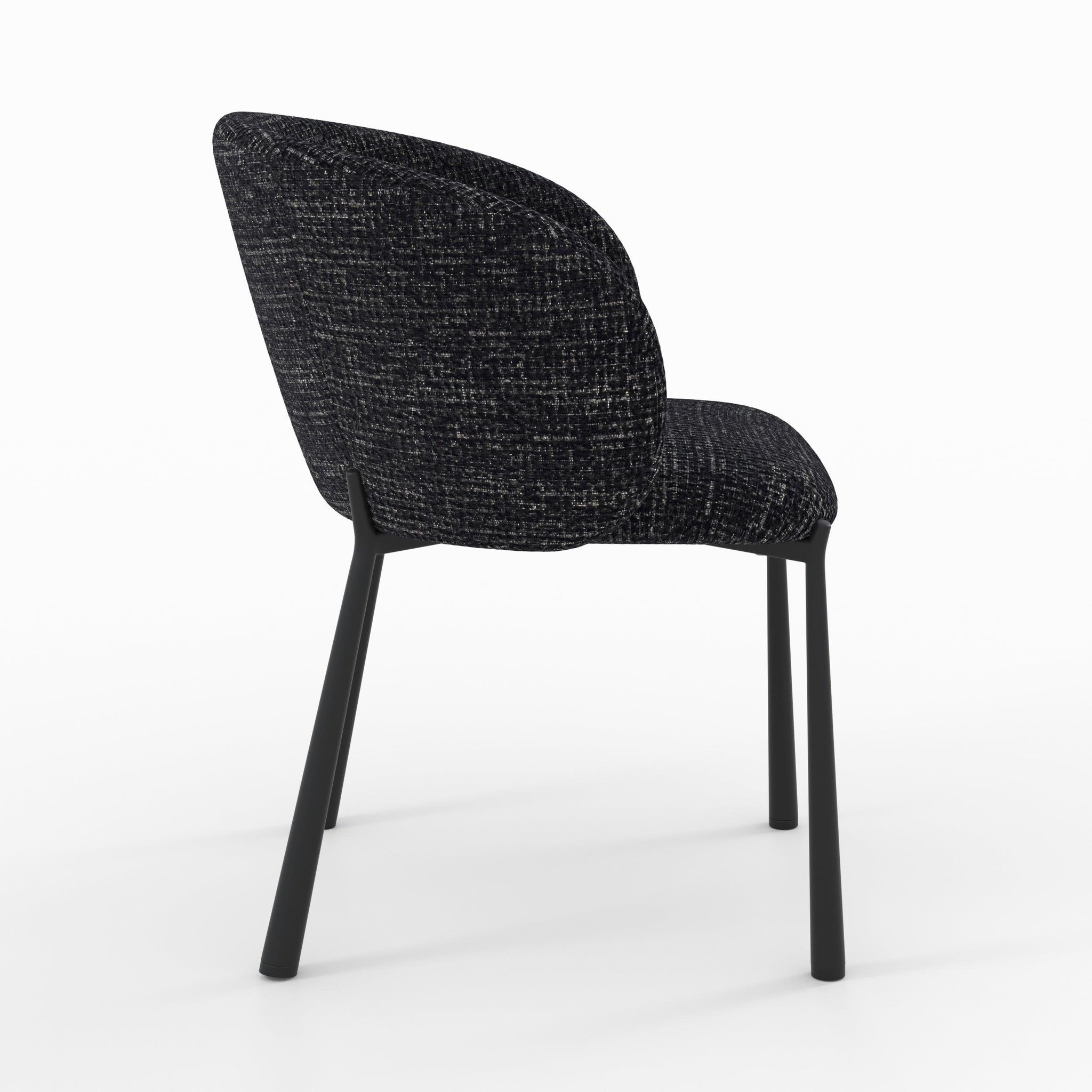 Voir la diapositive 6 : MAISON PAVANE Chaise en tissu texturé noir-danaë