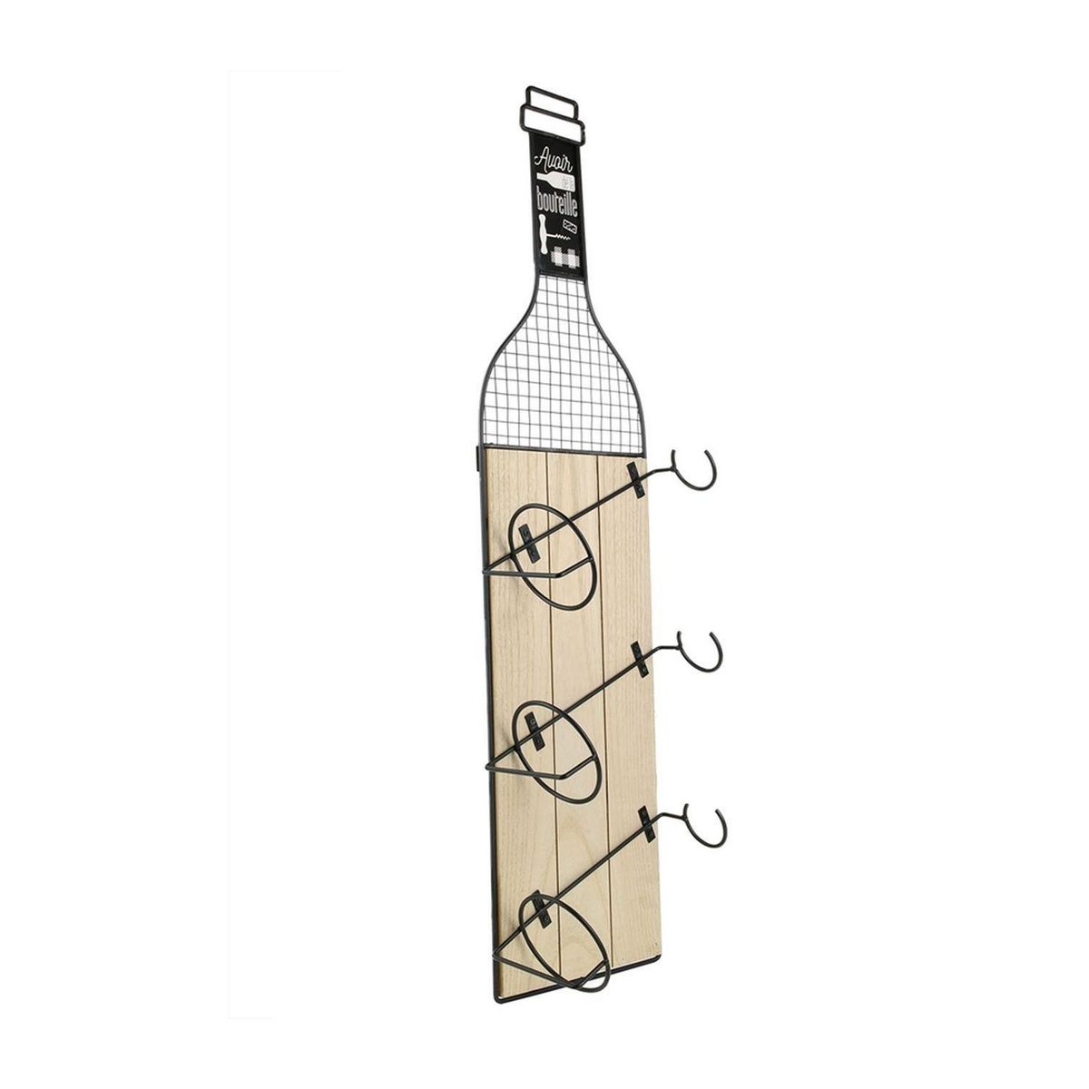 The Home Deco Factory Porte bouteilles indus Bistrot - L. 21 x H. 83 cm - Noir