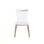 RED DECO Lot de 4 chaises de salle à manger VICTORIA Blanc Bois naturel 56x47x81