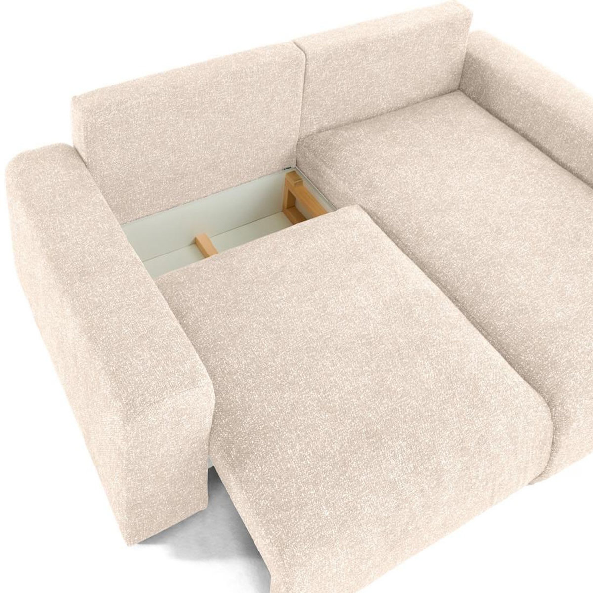 LISA DESIGN Jake - canapé panoramique d'angle droit 7 places convertible avec coffre en fausse fourrure